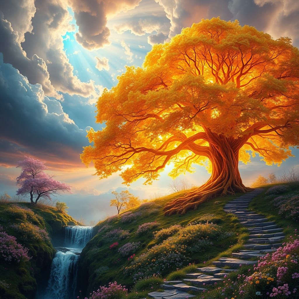 Ethereal Landscape of Vibrant Wonder