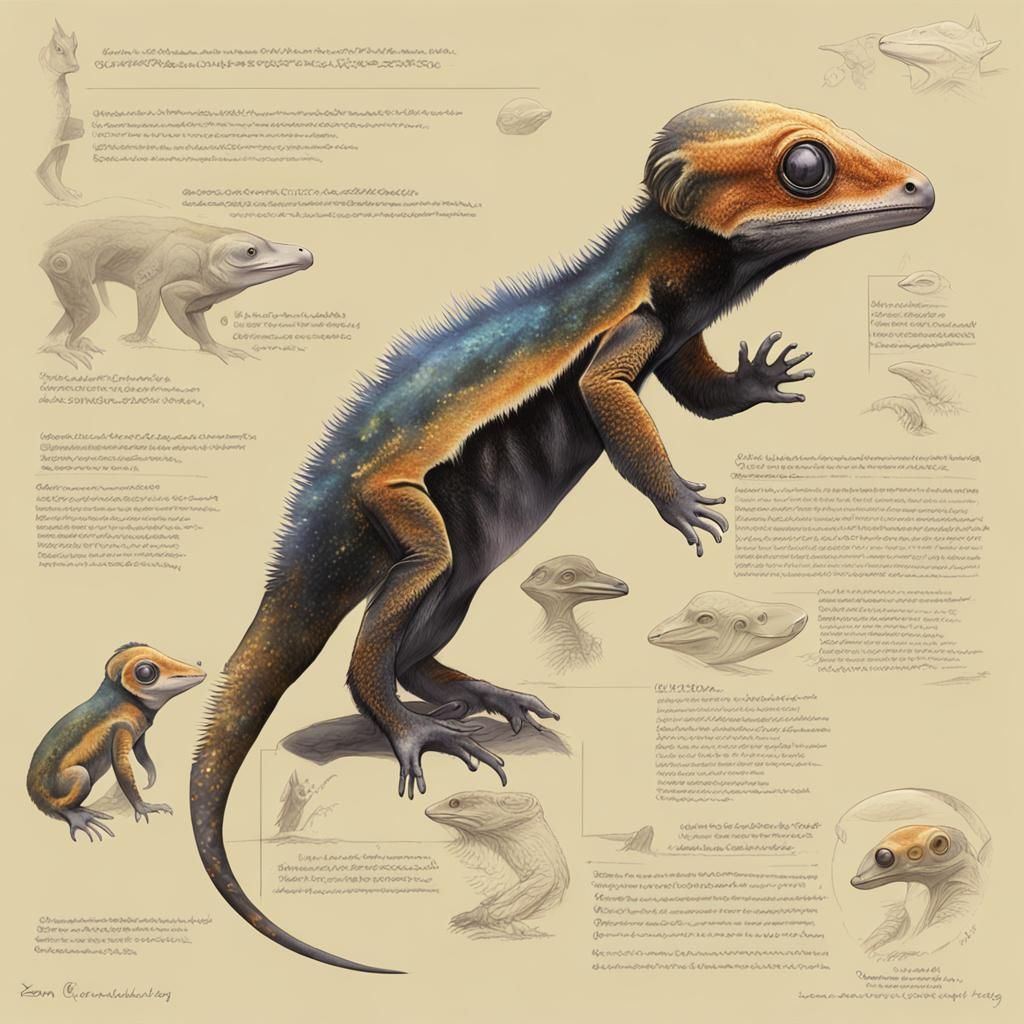 Otherworldly alien exoplanet, Crested-Gecko/ Crested-penguin...