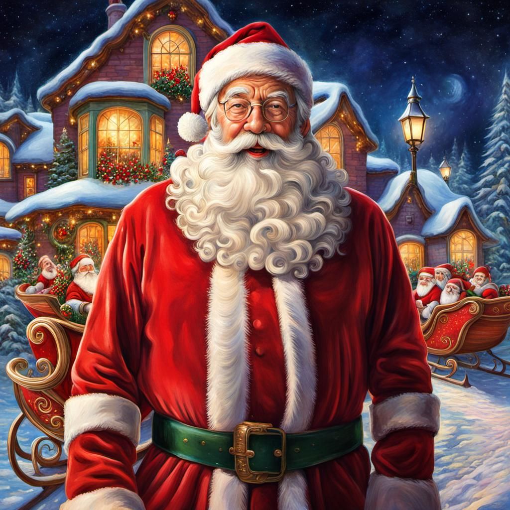 Santa and his stand-ins gather at his home for egg nog! - AI Generated ...