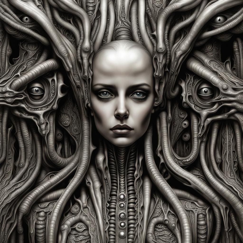 Body full of eyes H.R. Giger hyperdetailed - AI Generated Artwork ...