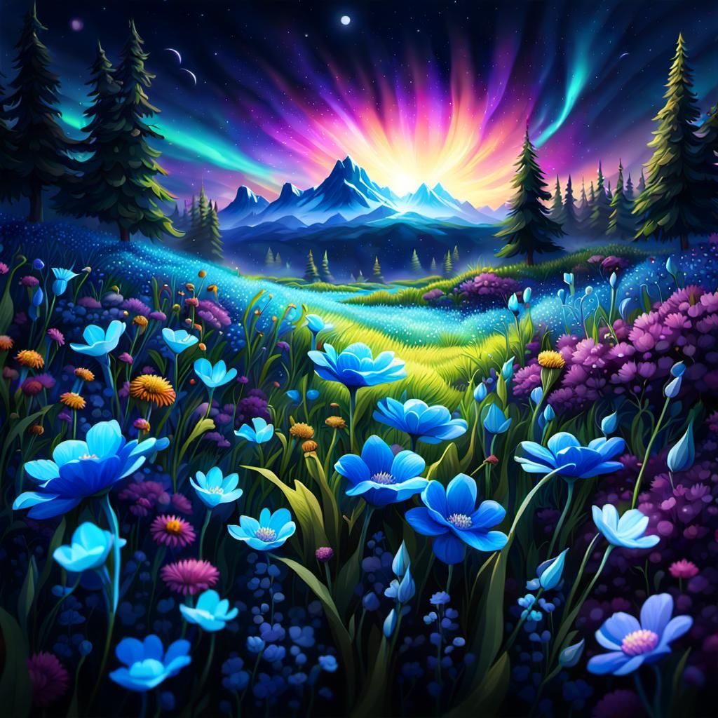 Beautiful spring flower field  by @Mini