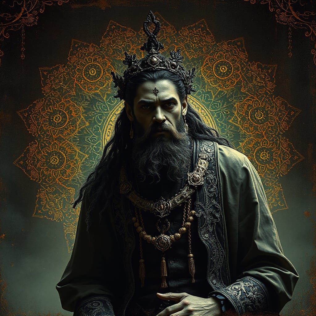 Mystical God in Edwardian Biopunk Mandala