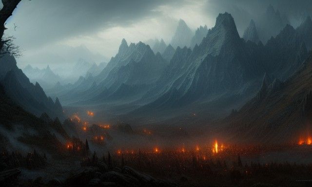 Middle Earth Landscape, a masterpiece, 8k resolution, dark fantasy 