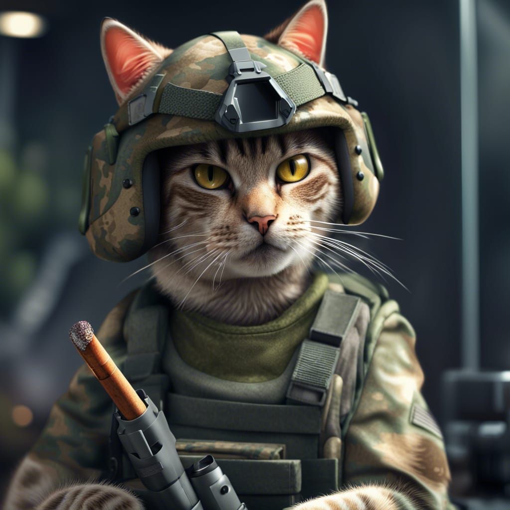 Army Cat Ai Generated Artwork Nightcafe Creator