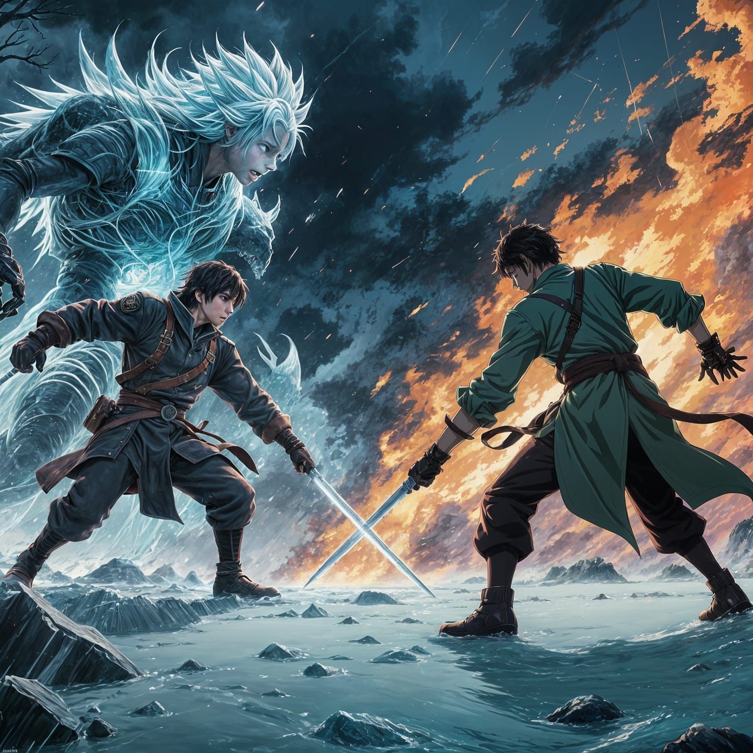 "live action" version of an anime fight  by @GeorgeOlivares