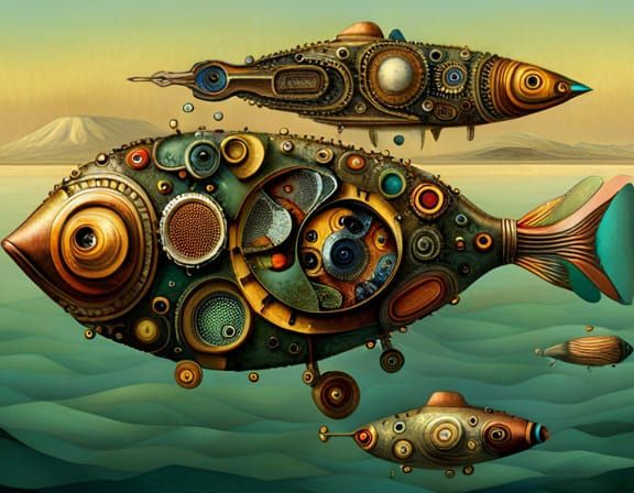 Mechanical fish - AI Generated Artwork - NightCafe Creator