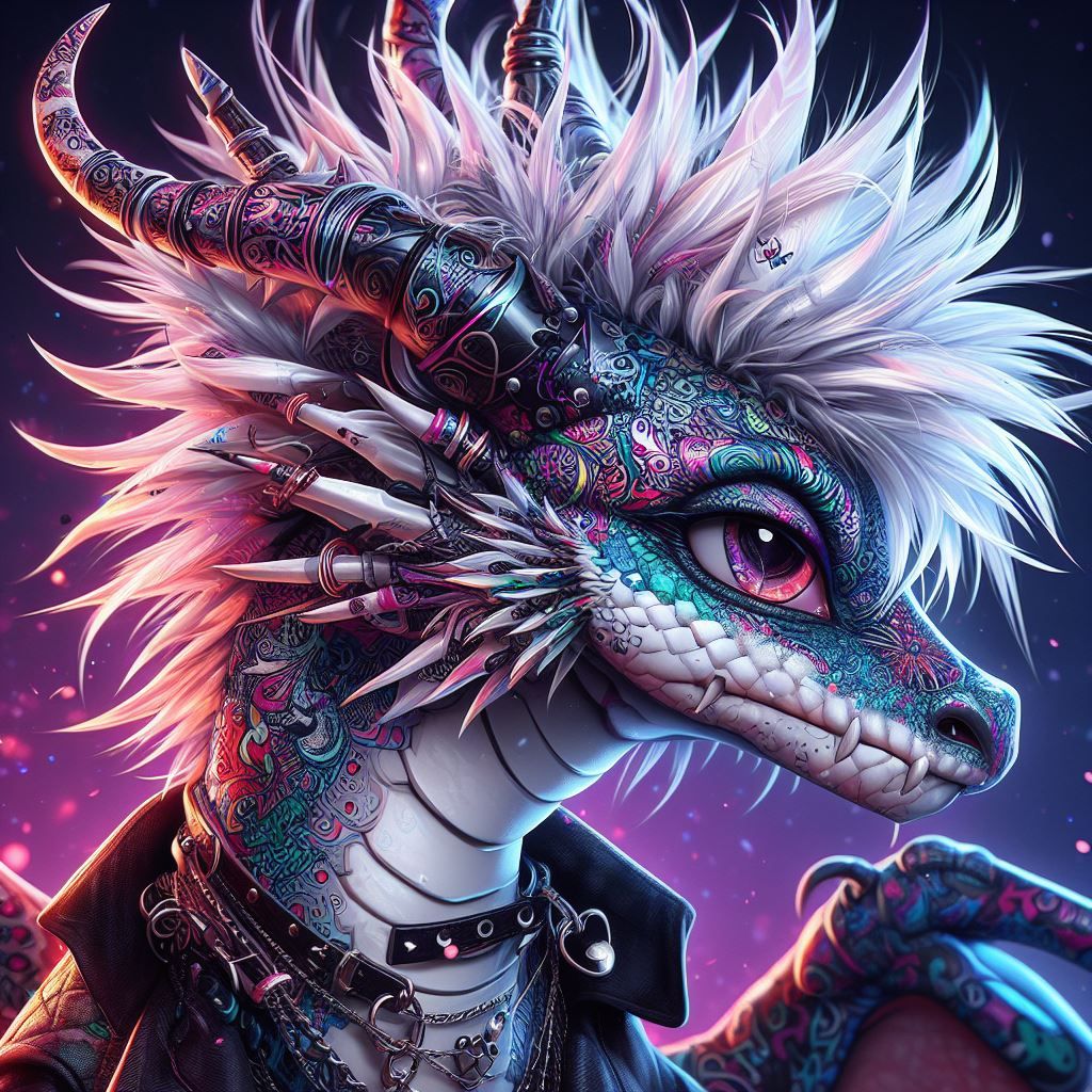 Punk Rock Dragon - AI Generated Artwork - NightCafe Creator