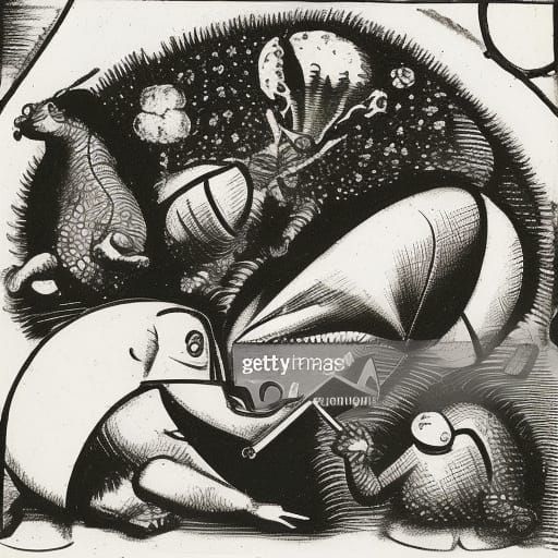 Brave firebreathing hedgehog with friends Dar Veter and Alee...