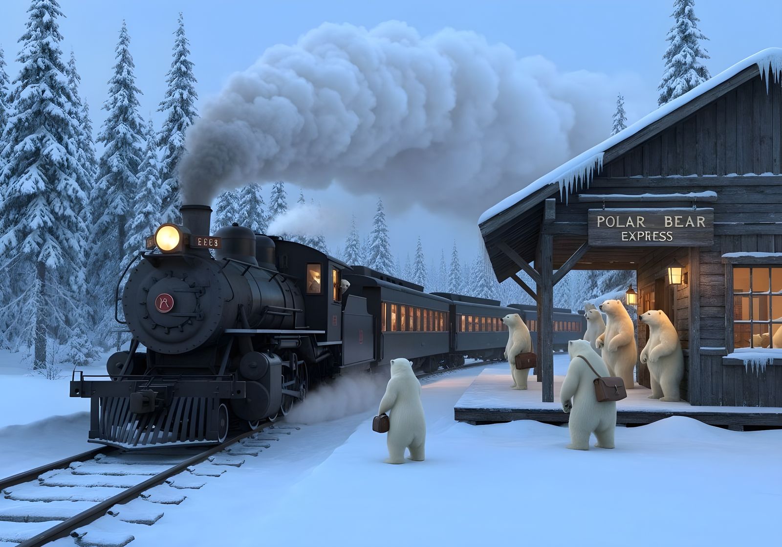 Polar Bear Express  by @Nefarious Nutsack
