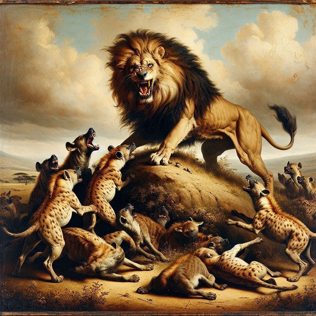 The King at War with the Hyenas..