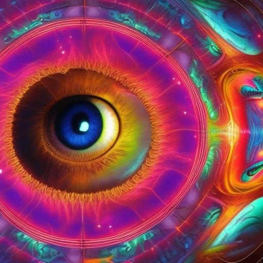 The eyes with cosmic vision, 8k resolution concept art hyper...