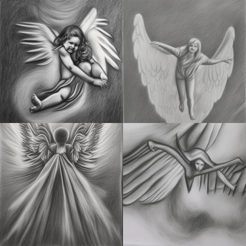Angel falling from the sky