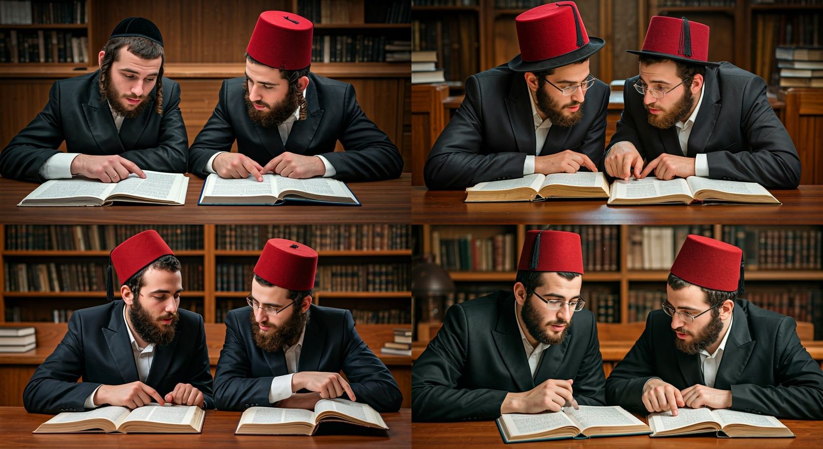 Purim Study Session in Traditional Garb