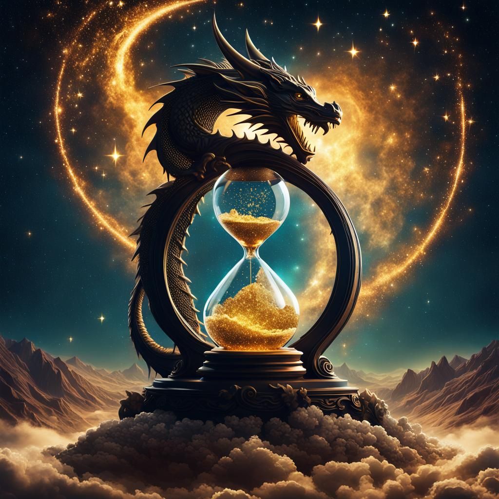 Dragon hourglass - AI Generated Artwork - NightCafe Creator