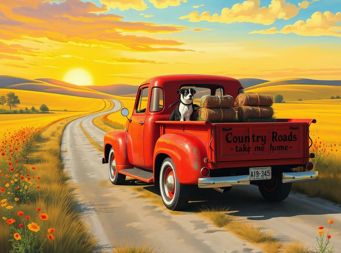 Waiting for my human, so we can go home. Rockwell's  'Americana' inspired painting  by @Havping