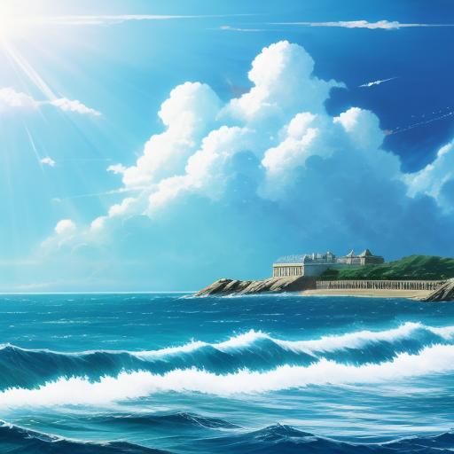 (stile anime)
firmament over the sea