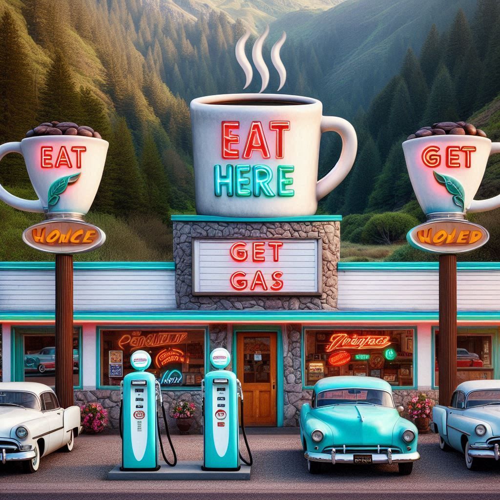 Roadside Diner and Gas Station