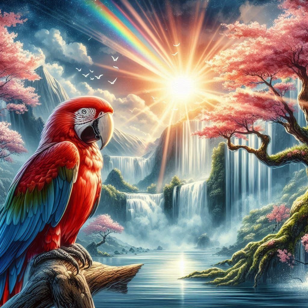 Red Macaw  by @Elektra