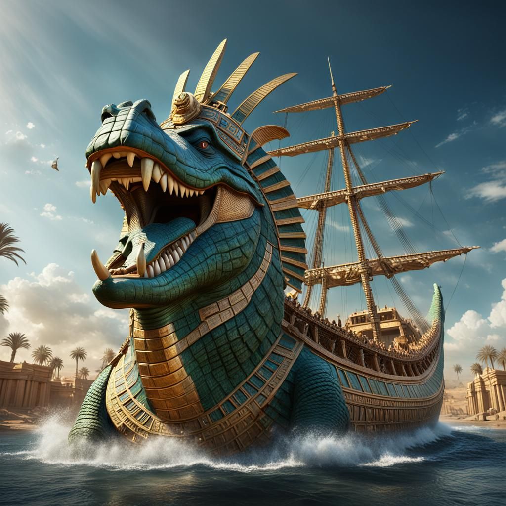 Sobek Crocodile Boat  by @Heart-of-Glass
