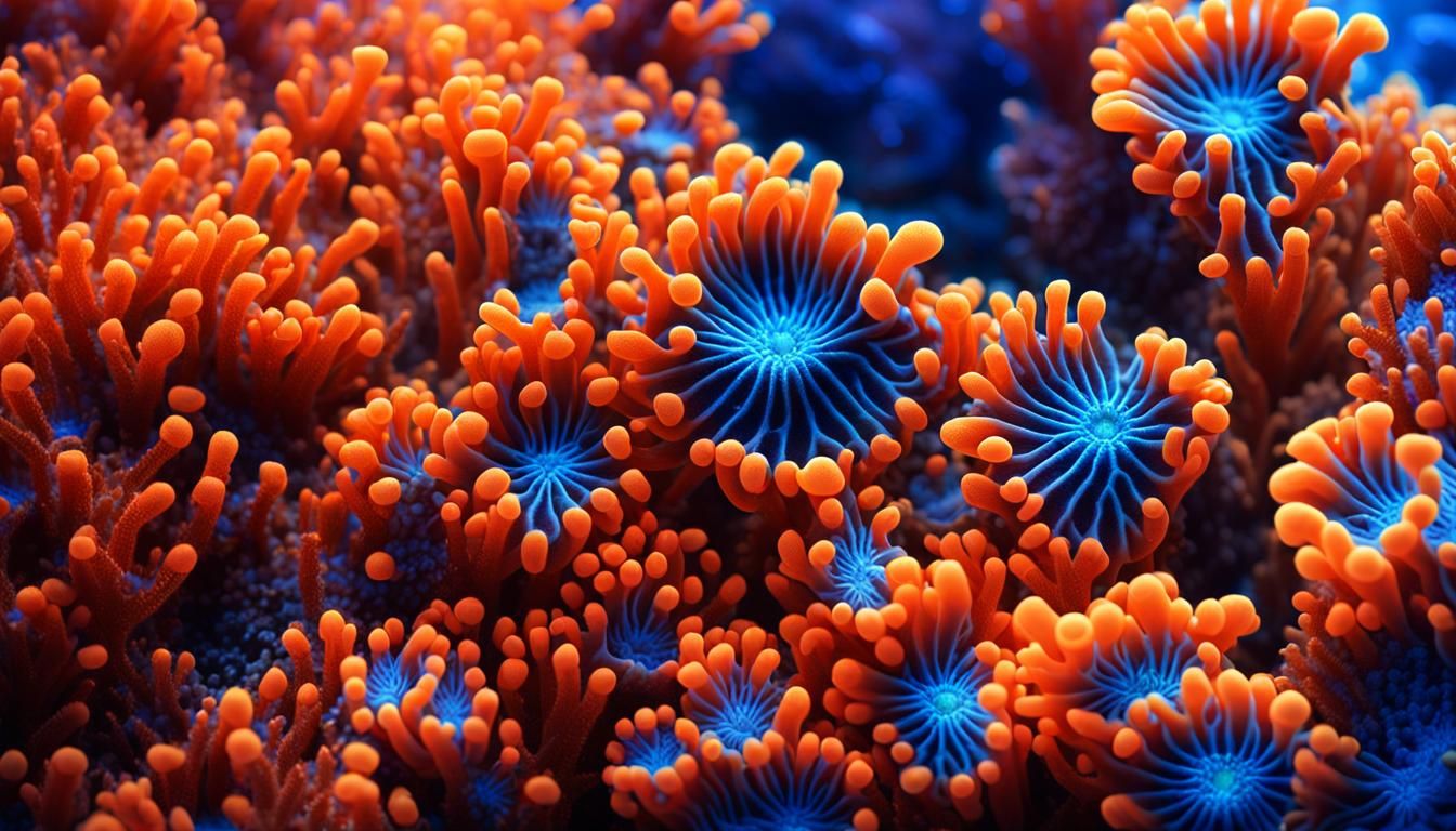 Macro Image of Colorful, Intricate Coral Polyps  by @Mister