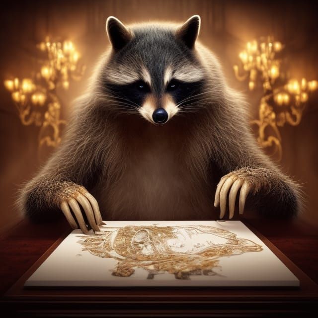 Raccoon studying medicine - AI Generated Artwork - NightCafe Creator