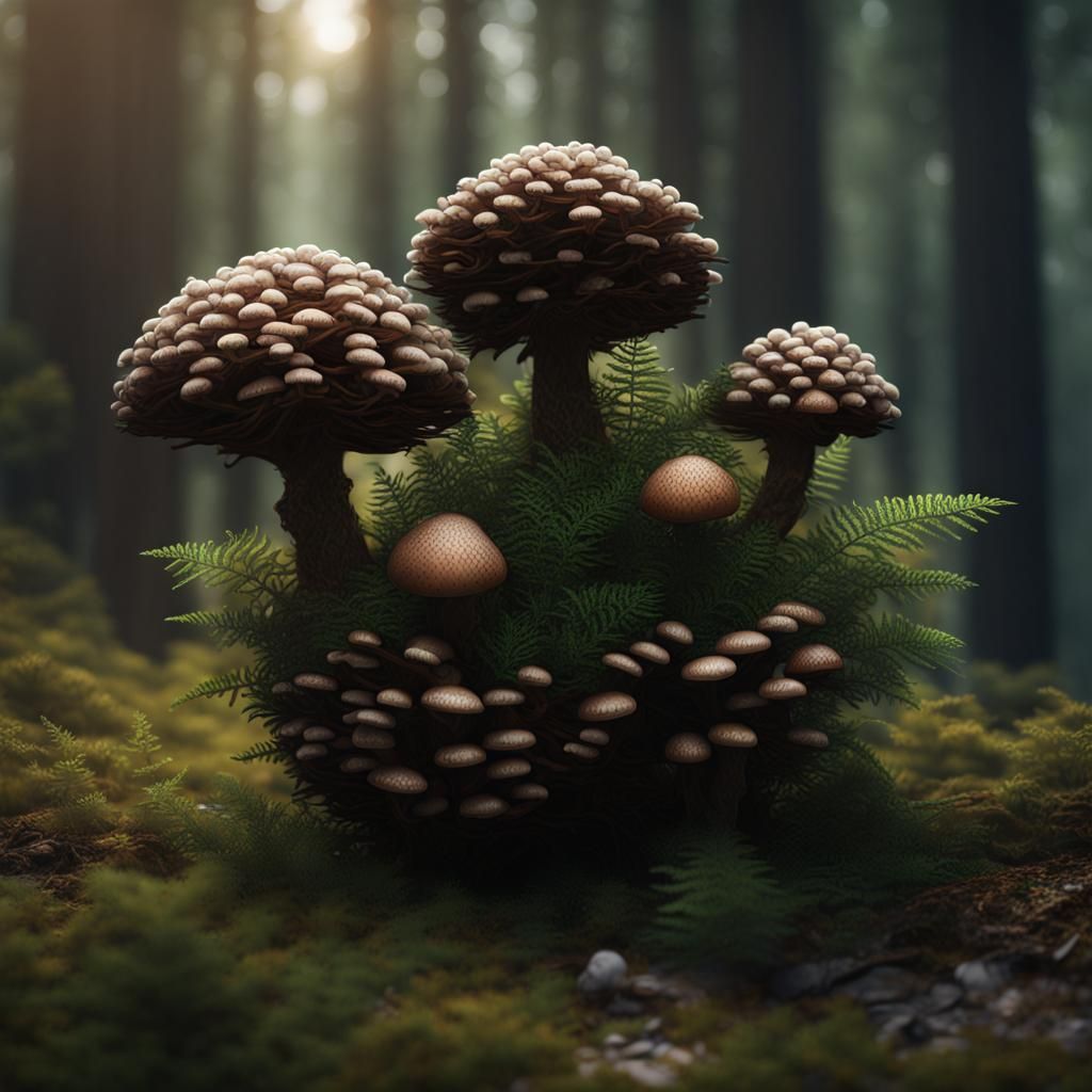 Tiny mushroom nest AI Generated Artwork NightCafe Creator