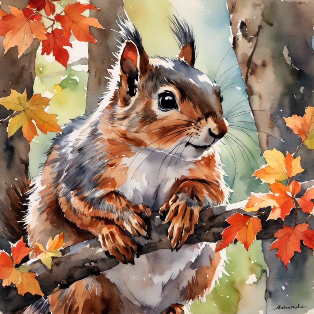 squirrel <lora:Soft Animals:1.0> 