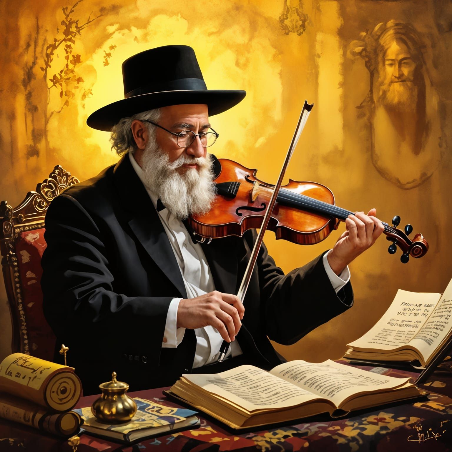 אדמו״ר מנגן בכינור