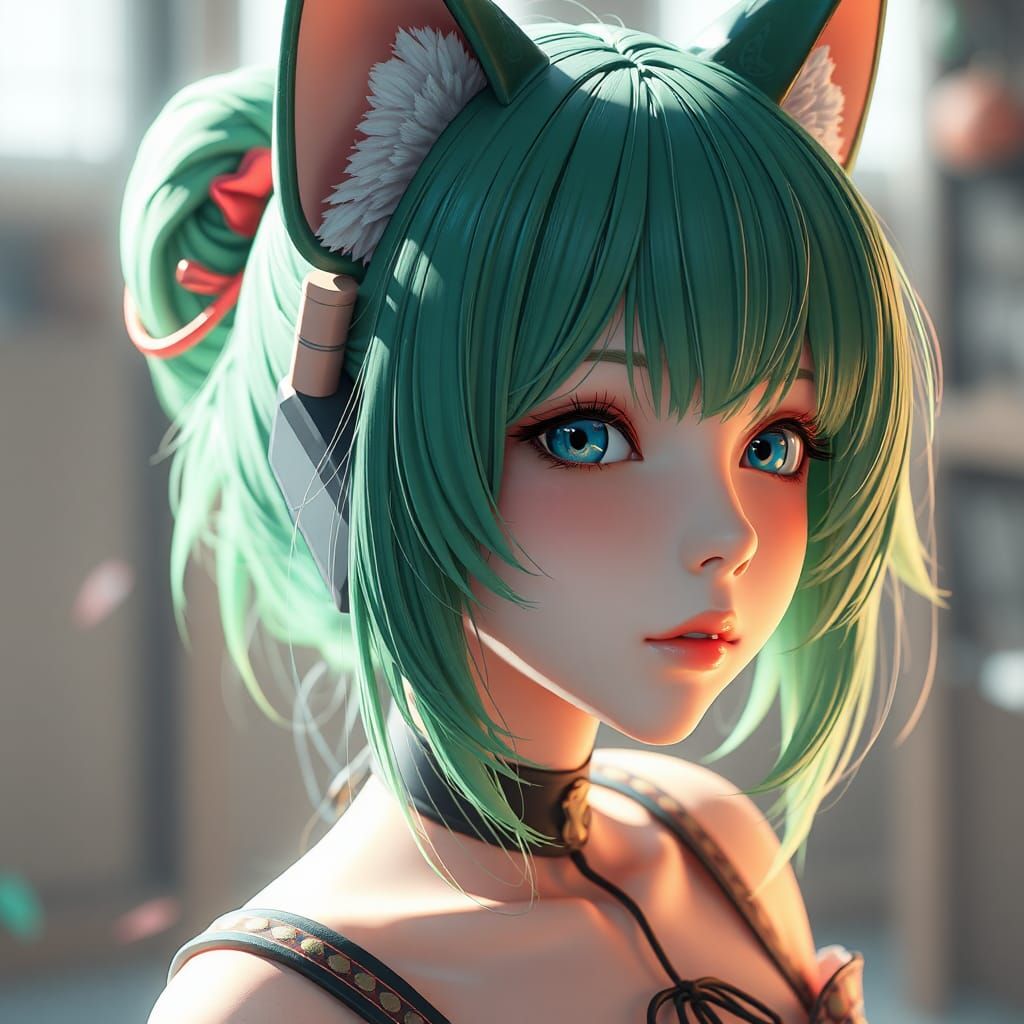 Girl with cat ears