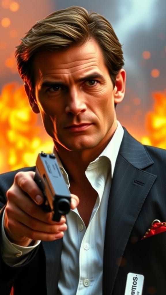 Tomorrow never Dies Film with Pierce Brosnan as James Bond in this movie . James  Bond in action, explosive ...  by @Pirate Queen Jo 