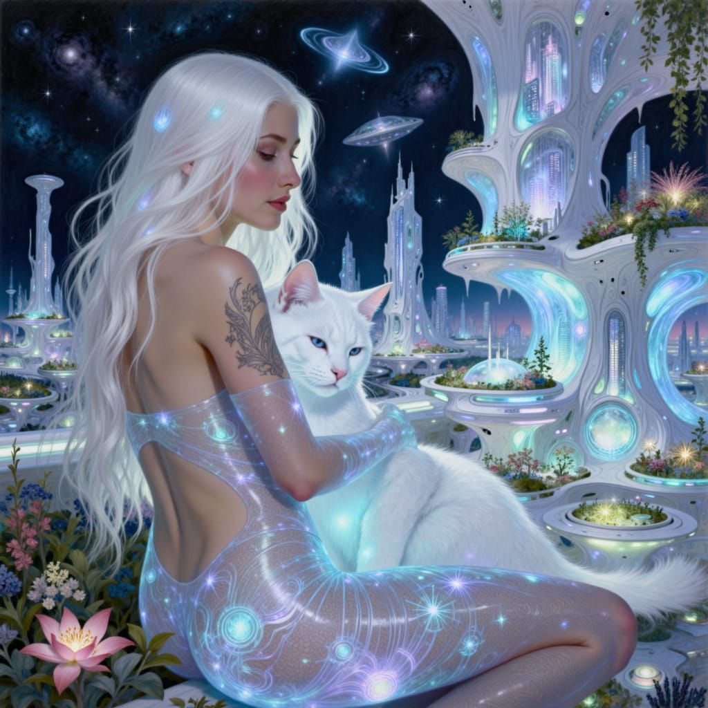 <lora:Dreamforge:1.0> Aurora Architectonicism: inside  view of Aetherial Nexus penthouse a close up odalisque  posed beautiful hot sexy ela...