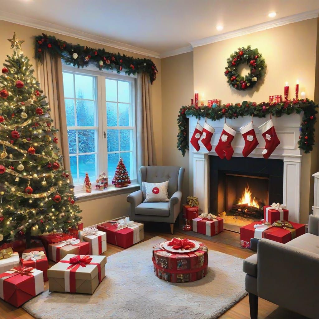 Joyful Christmas Celebration in Vibrant Colors