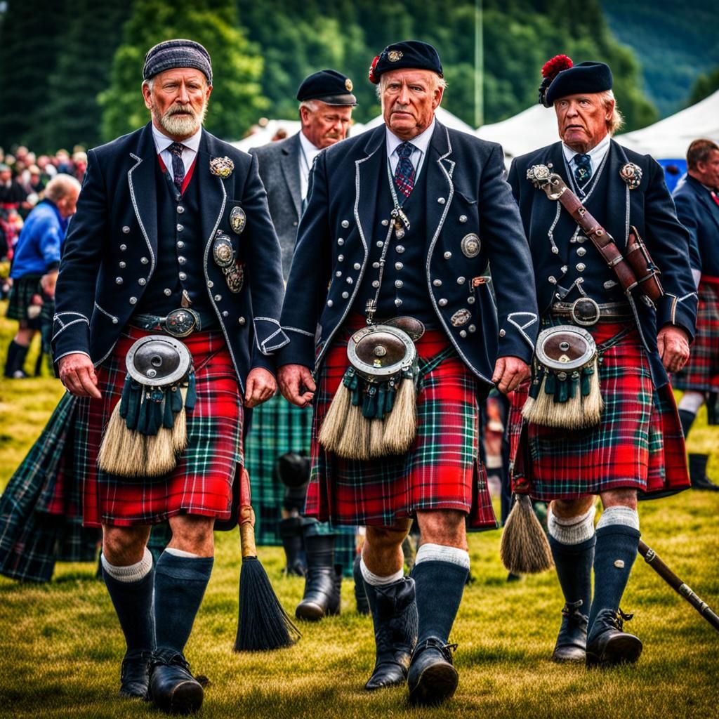 Scottish men in plaid kilts at highland games  by @HlblyDzns