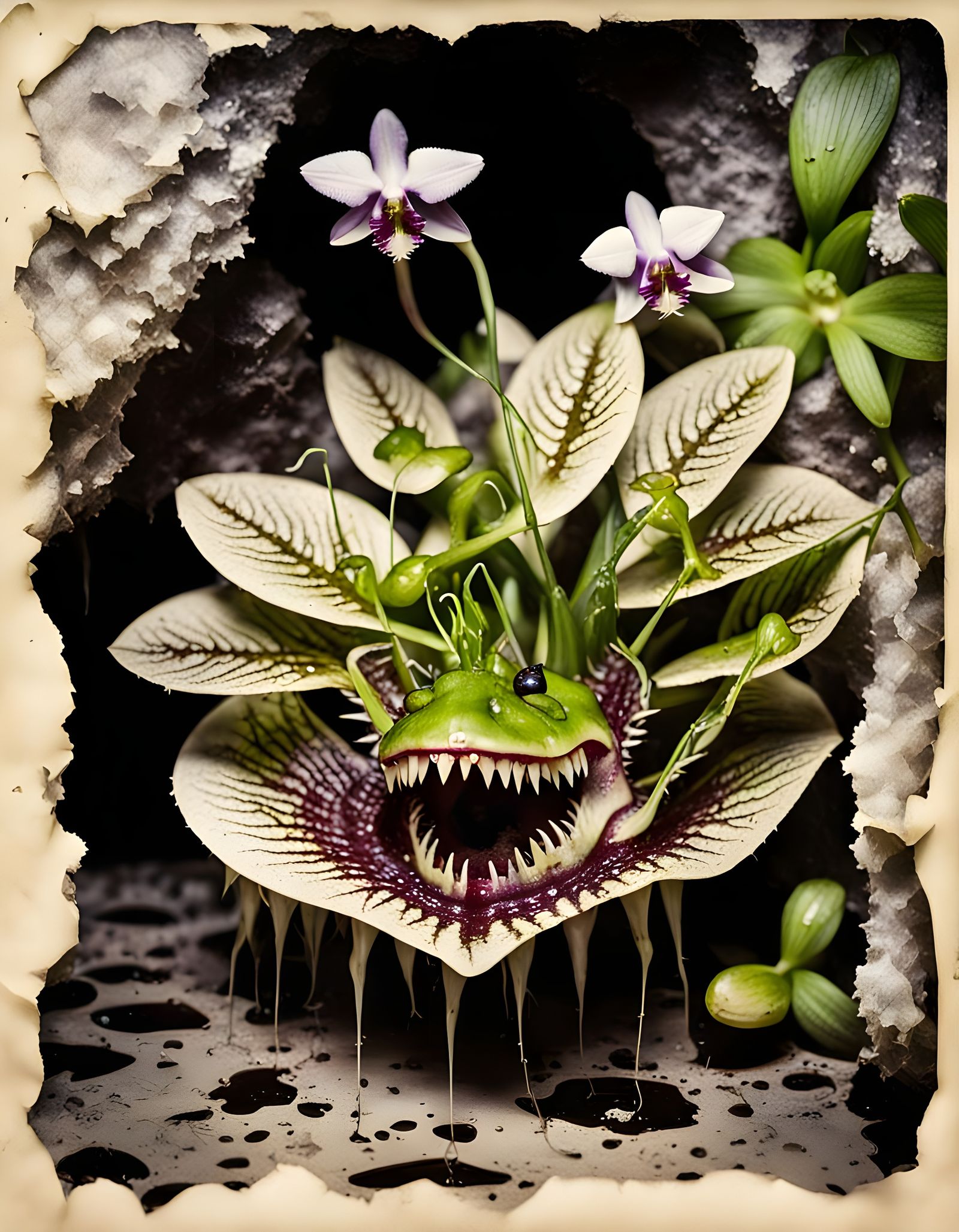  hybrid orchid-Venus flytrap-ivy  plant   by @Chief_Runs-with-scissors