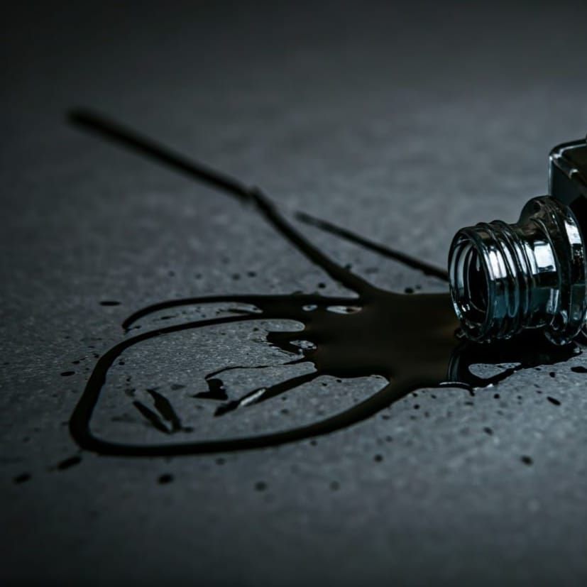 Spilled Ink turned Abstract Masterpiece   by @Beep