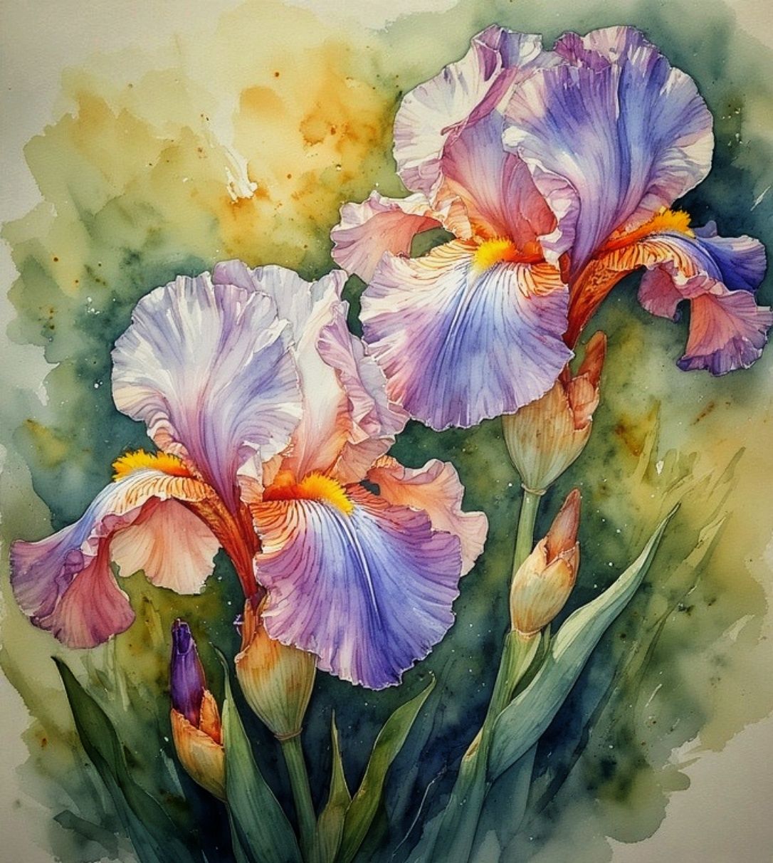 Irises watercolor  by @Neverland