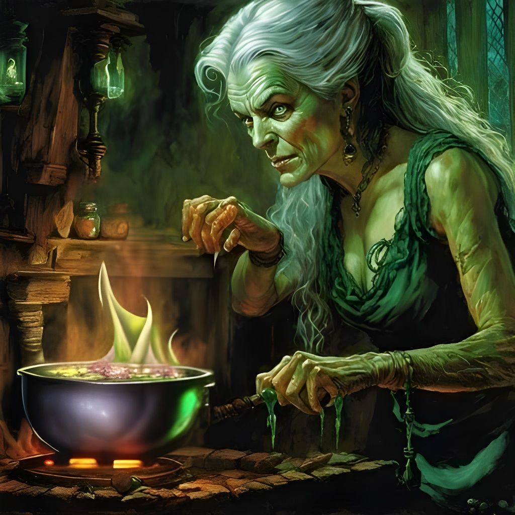 Witch preparing her deadly potion - AI Generated Artwork - NightCafe ...