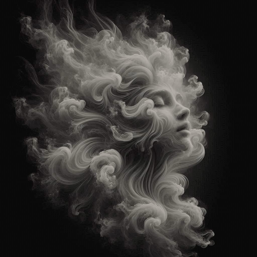 Woman in smoke