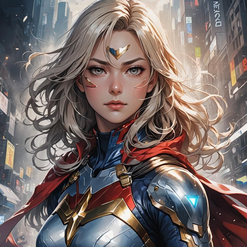 A Stunning Portrait Of A  Female Superhero