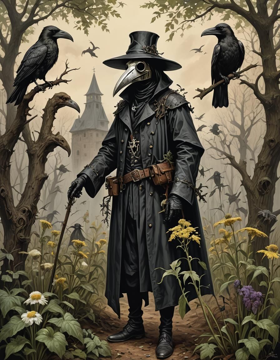 gothic historical medieval herbs plague doctor pagan - AI Generated ...