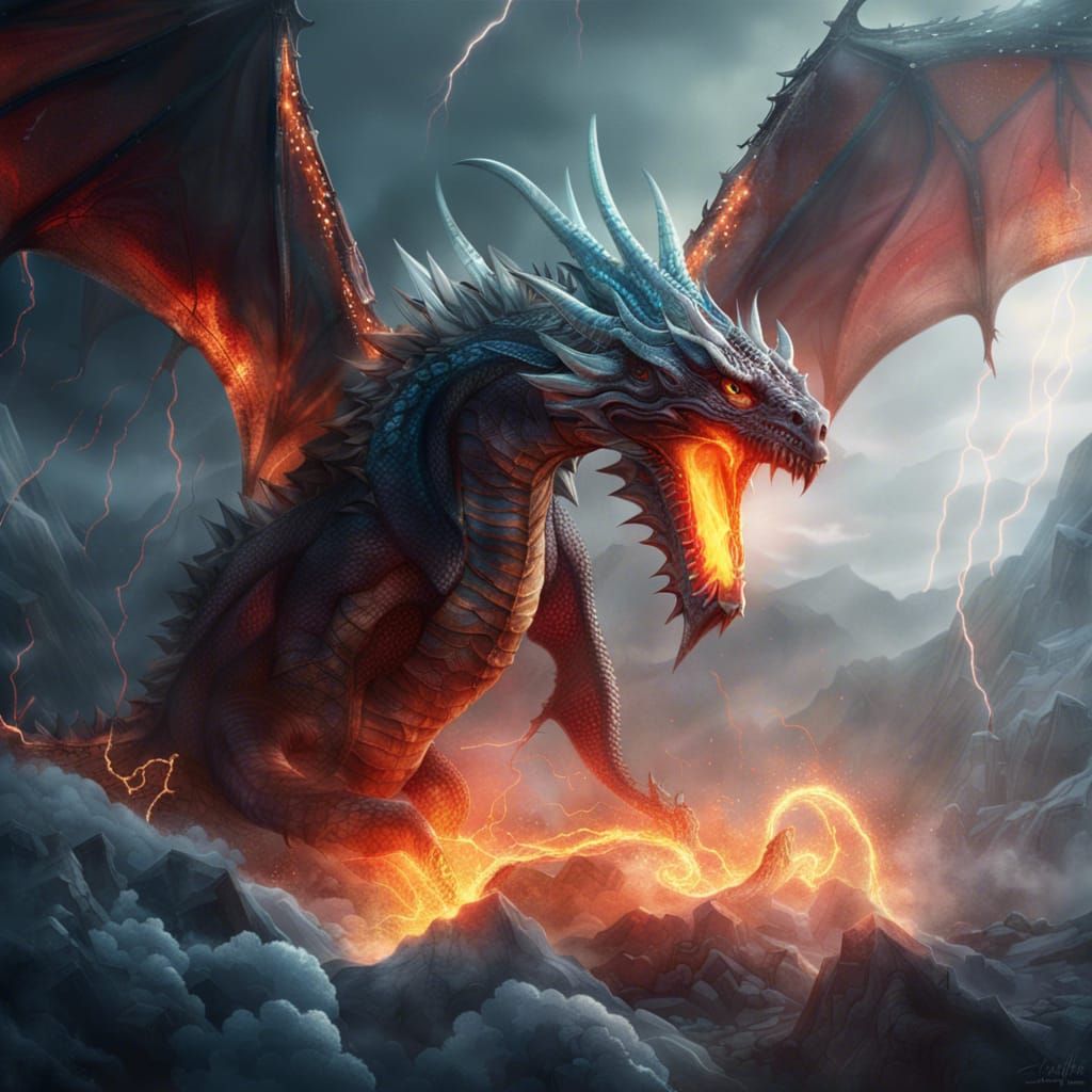 A Dragon of Ice and Fire - AI Generated Artwork - NightCafe Creator