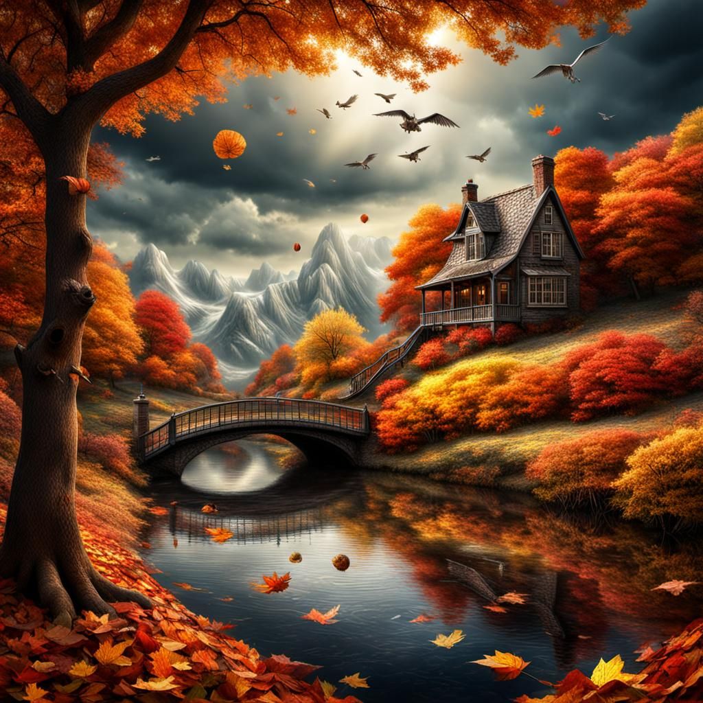 Autumn Flight of Imagination intricate details, HDR, beautifully shot, hyperrealistic, sharp focus, 64 ...  by @CBear