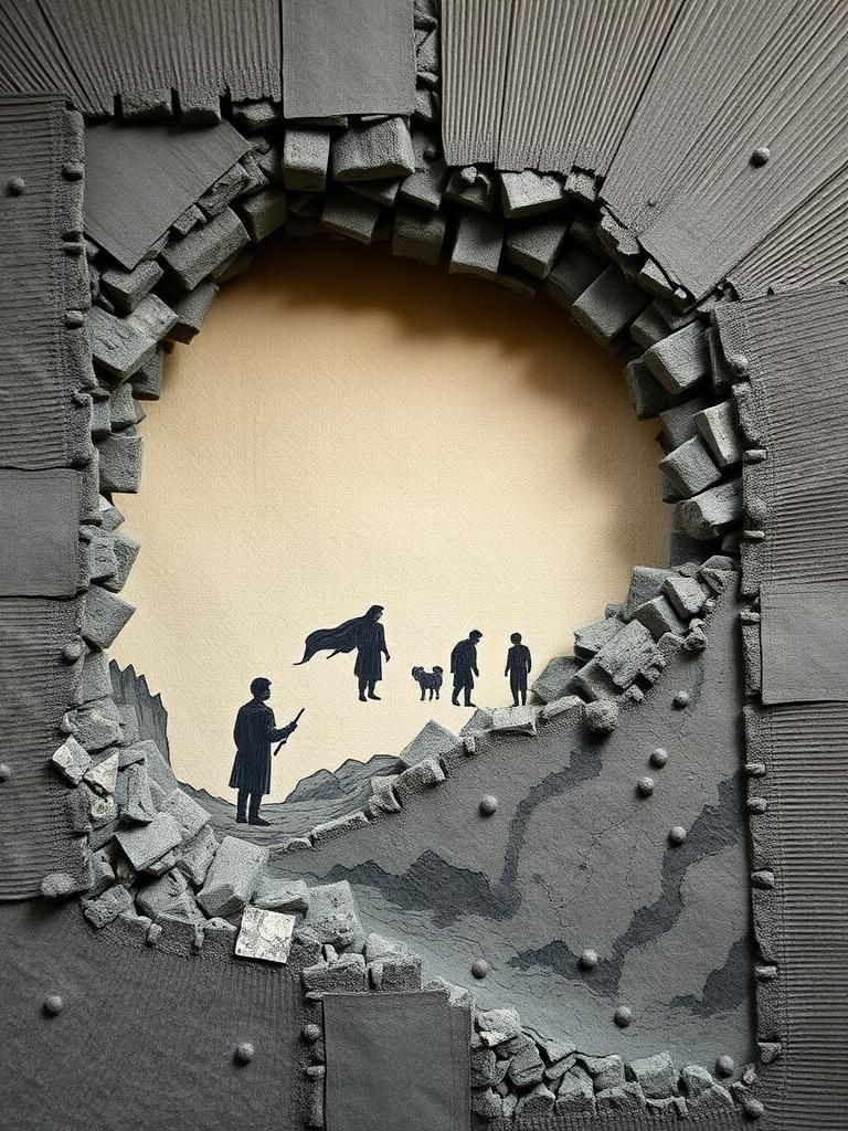 Surrealist Mixed Media Collage with Occult Themes