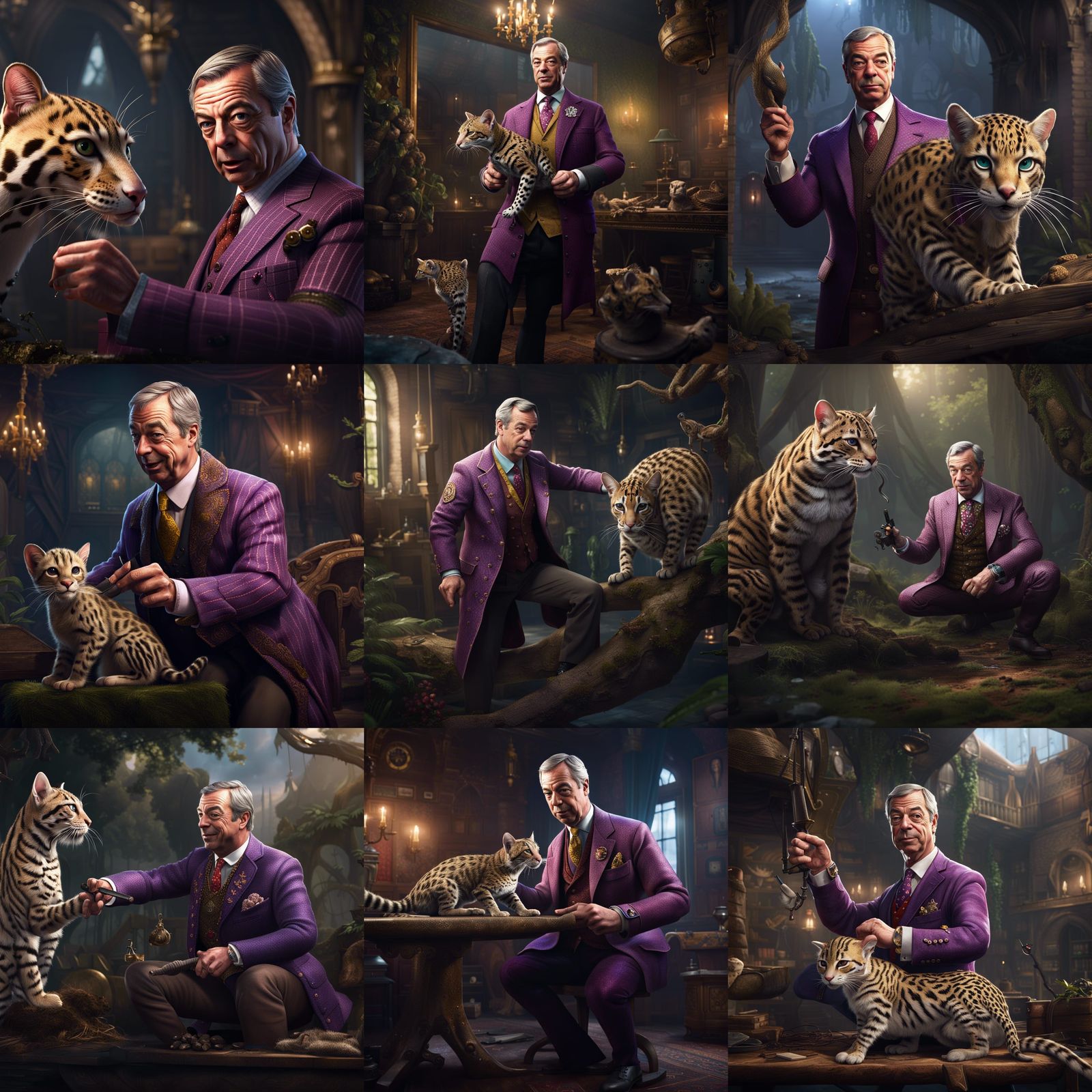 Nigel Farage performing a handy on an Ocelot