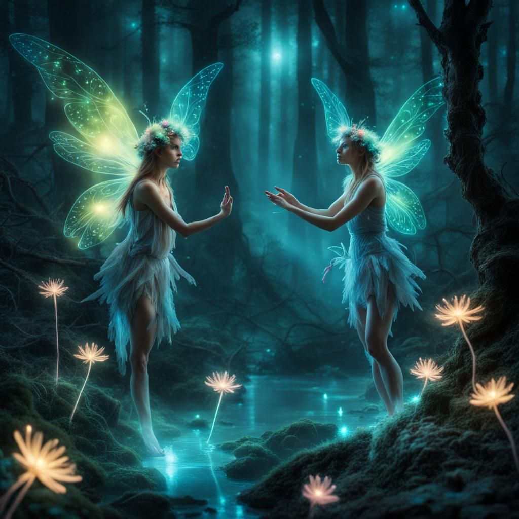 Bioluminescence Faeries - AI Generated Artwork - NightCafe Creator