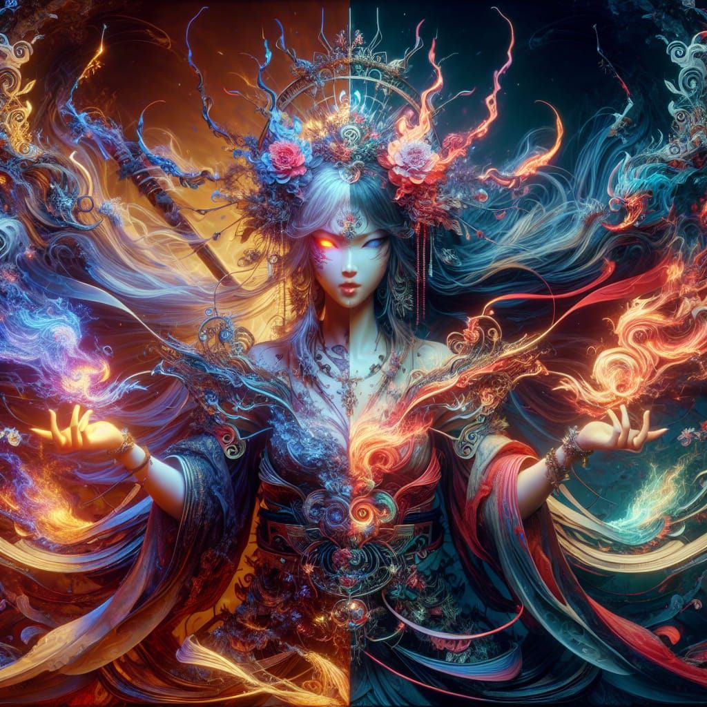 Izanami: Goddess of creation and death.  by @Gamegirl8