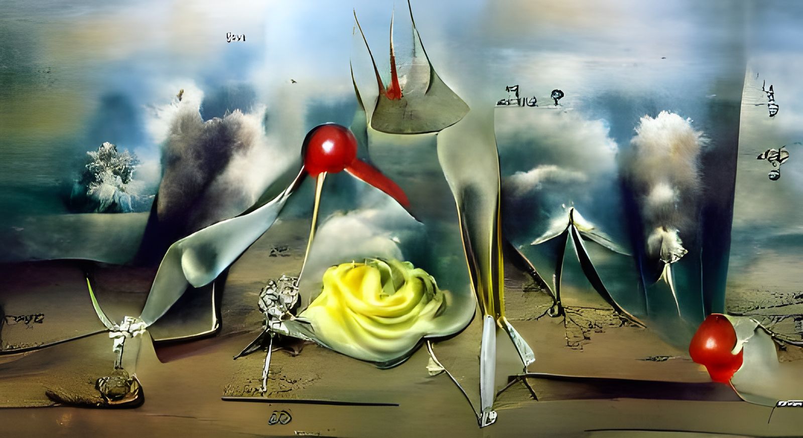 “The DaliTanguy Yellow Rose” SArt20231124002i (Image) AI