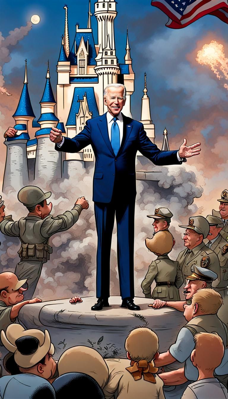 Biden Starts Ww3 Disney - AI Generated Artwork - NightCafe Creator