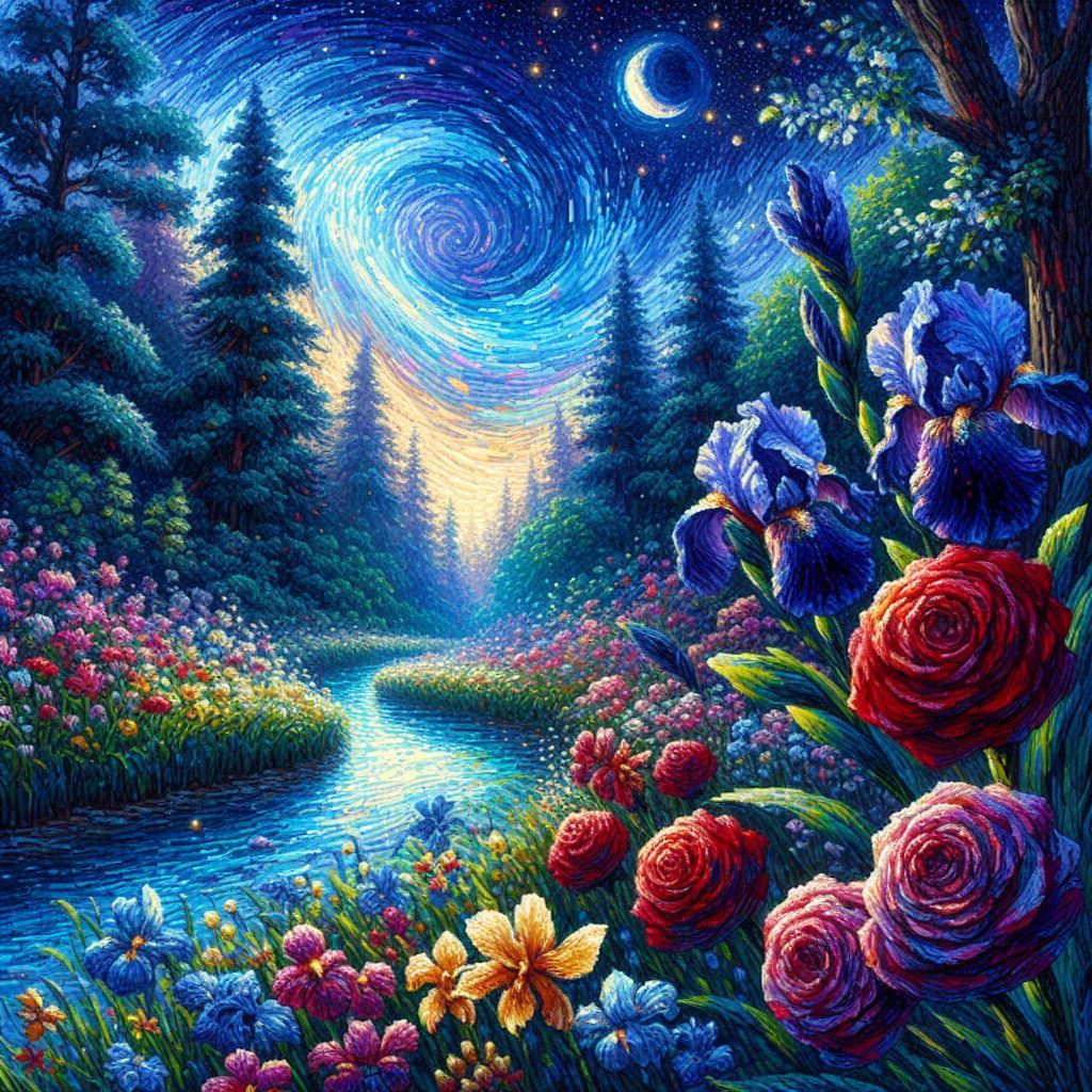 Impasto starry Night