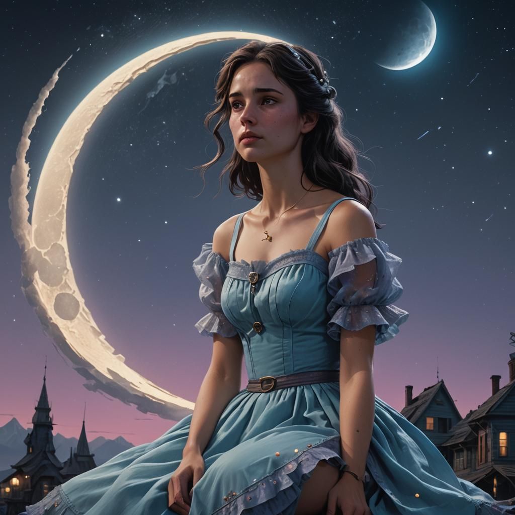 Girl with blue dress